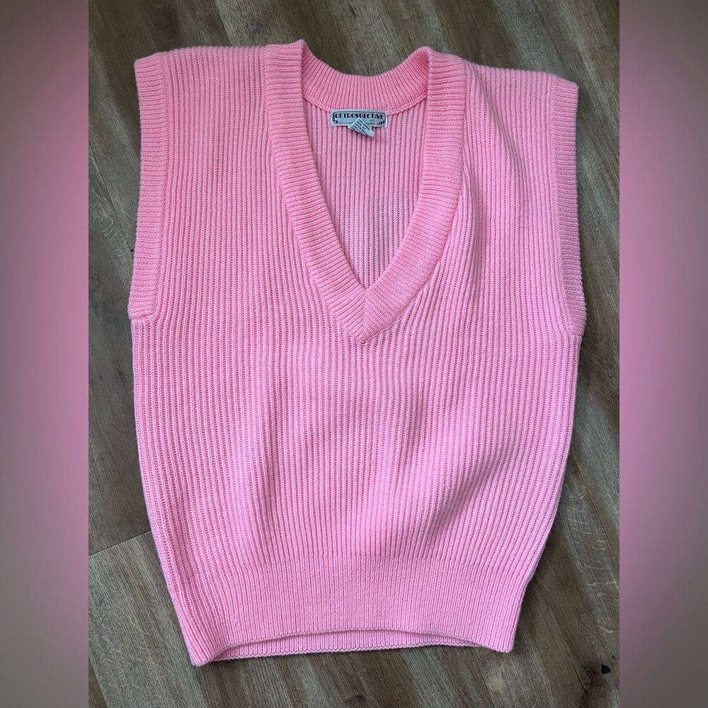 Pink vintage V-Neck Sweater Vest